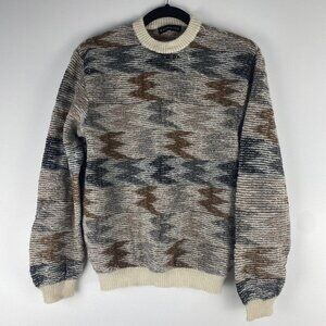 Alpaca 111 Women's 100% Alpaca Knit Sweater Size L Crewneck Textured 90s Dad